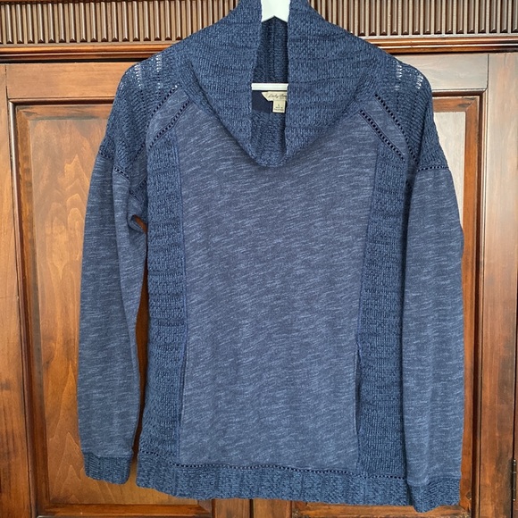 Lucky Brand Cowl neck knit / jersey pullover hidden kangaro pocket - Picture 2 of 14